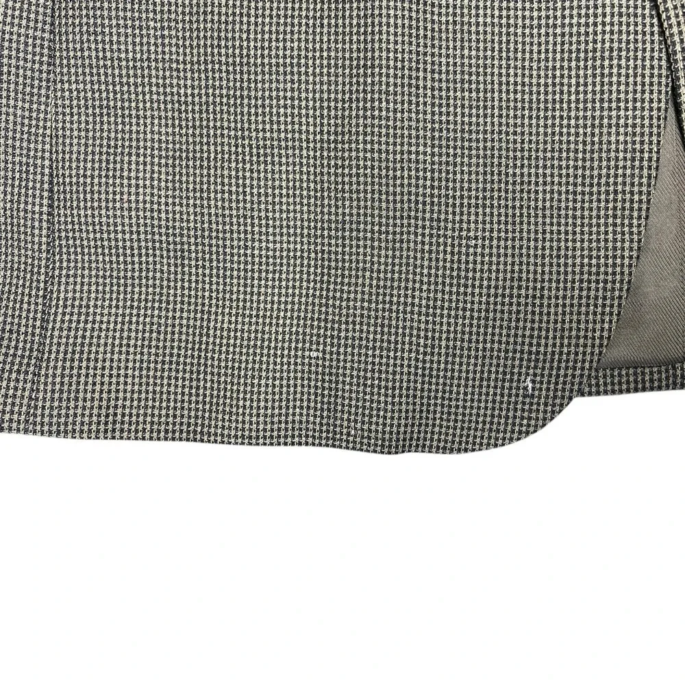 Oscar de la Renta‎ Blazer Mens 42R Grey Wool Micro Check 3 Button Sport Coat